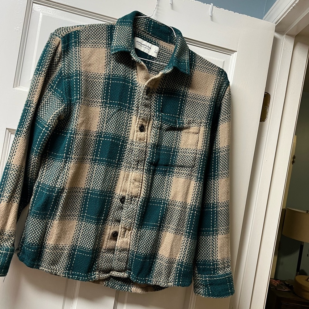 Abercrombie & Fitch Teal and Beige Knit Top